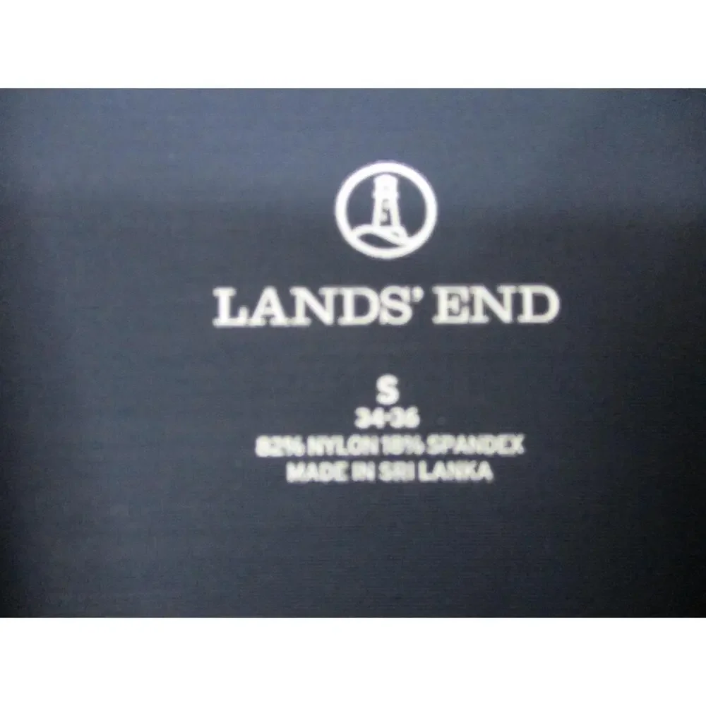 Lands' End Navy Floral Raglan Rash Guard Unisex Short Sleeve‎ Size Small